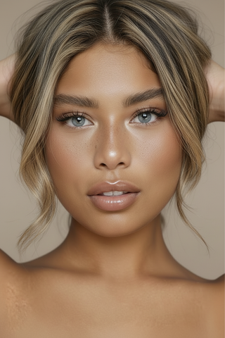 Portrait avec nouveau fond - lentilles Azur